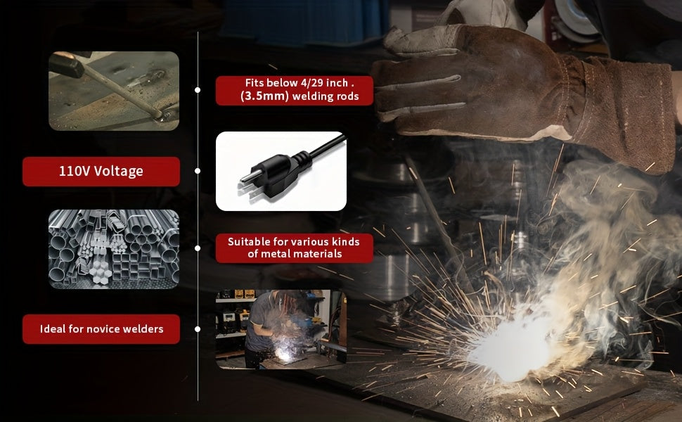 135A 110V Stick/Lift TIG 2-in-1 Welder Dc Inverter Welder With LCD Digital, Thermal Protection, Electrodes, Hot Start Portable MMA Arc/Lift TIG Welder