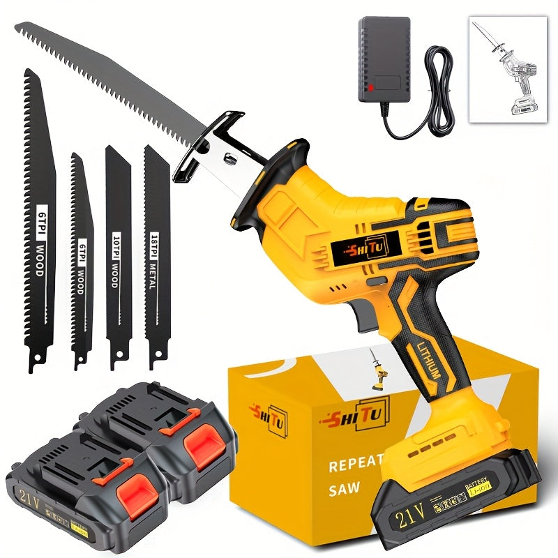 Lithium Electronics, Electric Cordless Saw, Cordless Saw Blade, Cordless Reciprocating Saw, Suitable For Home And Outdoor Use, Suitable For Electric Reciprocating Saw, Cutting Trees, PVC, Thin Wood Boards And Soft Metal Wood.