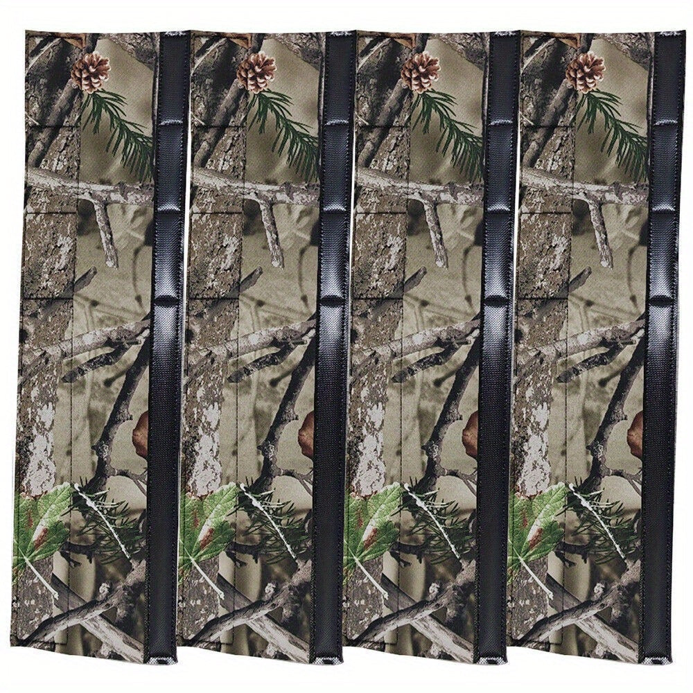 4pcs Camouflage Rubber Tree Stand Rail Pads, Durable & Easy to Install, for Deer Hunting Treestands, Ladder & Climbing Tripod Stands, Outdoor Hunting Gear | Blendable Environment | Cushioned Rail Pads, Bows for Deer Hunting