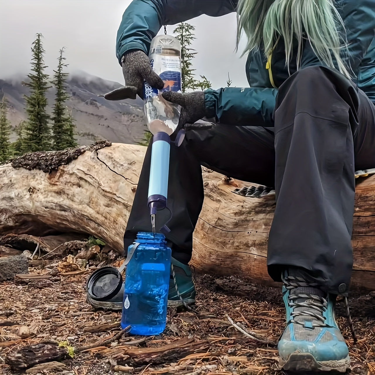 Outdoor Water Filter Personal Water Filtration Straw Emergency Survival Gear Water Purifier For Camping Hiking Climbing Backpacking