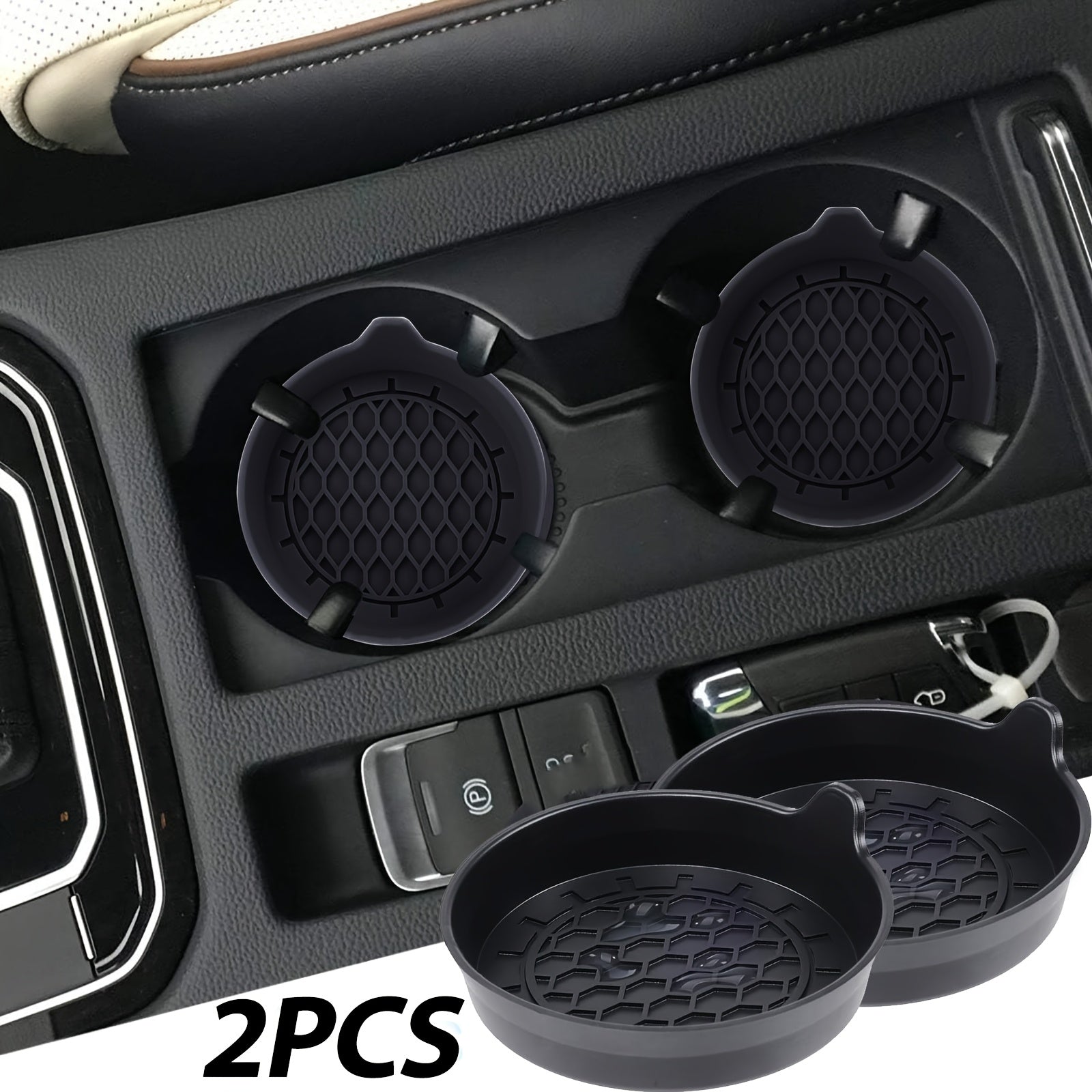 Car Cup Holder Coaster, Silicone Cup Holder Insert, Universal Non-Slip Cup Holders, Car Accessories Interior for Women And for Man 4 Pack Gray