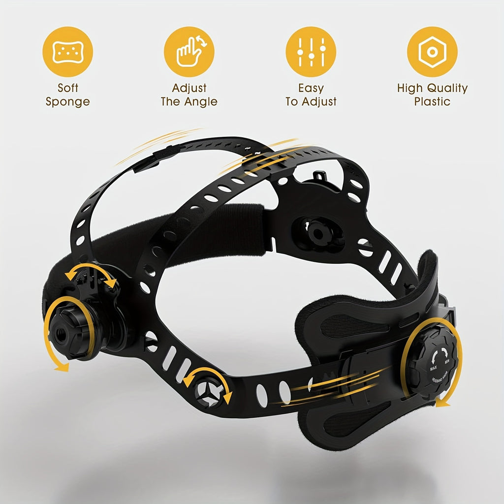 TOOLIOM Large Viewing 3.94"x3.66" Welding Helmet, True Color Auto Darkening Welding Hood Solar Powered Shade 4/5-9/9-13 Welder Mask for Tig Mig ARC Weld Plasma Cut Grinding