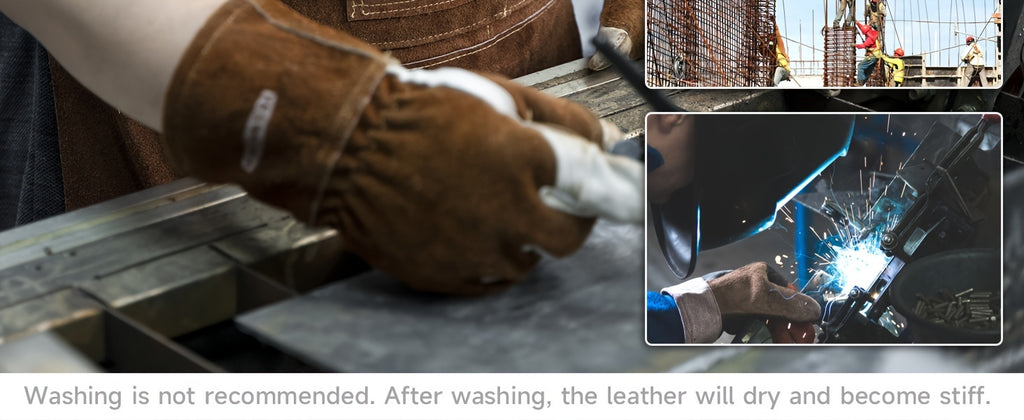 YESWELDER Leather Welding Work Shop Apron With 6 Pockets Heat Flame Resistant Cowhide Welder Apron Heavy Duty Blacksmith Aprons Adjustable For Welders Men Women Length 41"