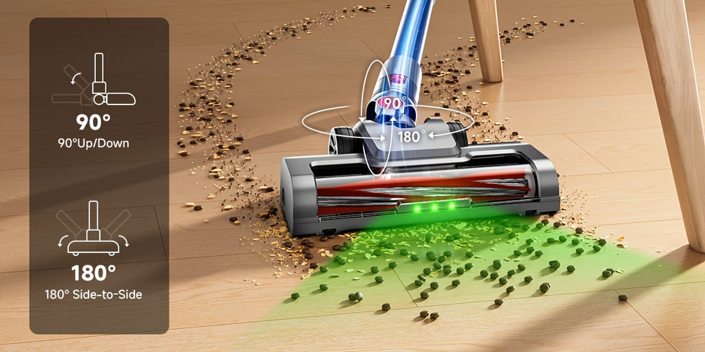 55-70 KPA Lightweight Vacuum Cleaner with Upgraded Green LED, Anti-tangle Brush, Removable Battery, Multiple Suction Levels, Up to 45 Minutes Of Battery Life, Women's Car Accessories, Vacuum Cleaner for Carpets, Pet Hair, And