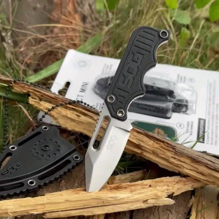 1PC Multi-purpose Knife, Pocket Knife, High Quality 5CR13 Steel, One Body + FRN Glass Fiber Nylon Handle ABS Plus Fiber Sheath, With Stainless Steel Waist Clip Can Be 360 Degrees Rotation, Suitable For Rescue, Adventure, Camp