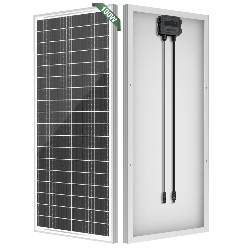 100 Watt Solar Panels 12 Volt Monocrystalline Technology 12BB Cell High-Efficiency PV Module Power Charger Ideal For RV Battery Marine Rooftop Farm Home Camping Caravan Off-Grid System