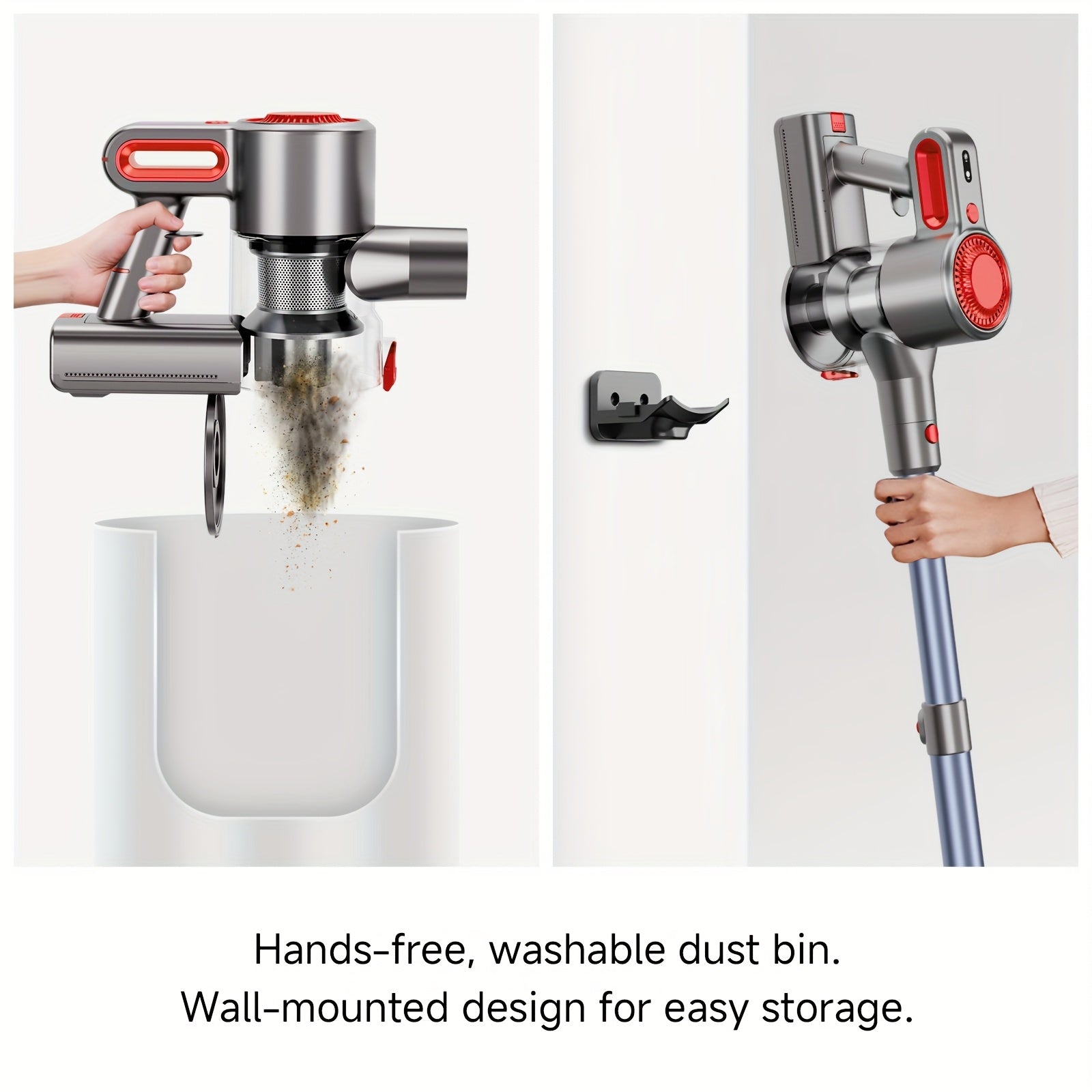 55-70 KPA Lightweight Vacuum Cleaner with Upgraded Green LED, Anti-tangle Brush, Removable Battery, Multiple Suction Levels, Up to 45 Minutes Of Battery Life, Women's Car Accessories, Vacuum Cleaner for Carpets, Pet Hair, And