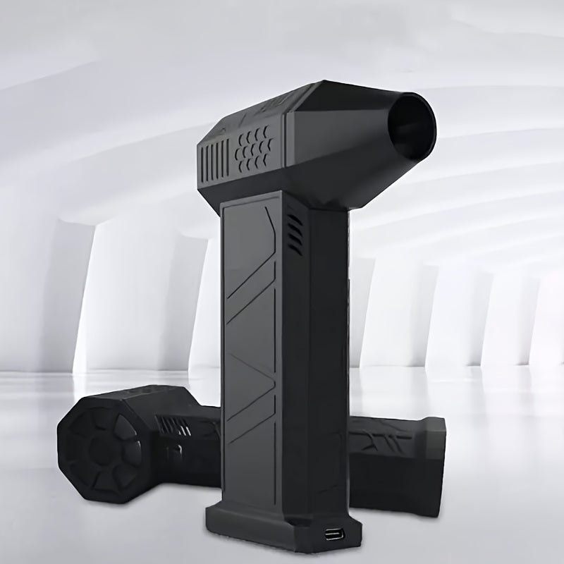 1pc Black Rechargeable Portable Turbojet Fan With Powerful Blower, Equipped With High-speed Air Duct Fan, Ultra-Powerful High-Speed Air Blower - Mini Turbo Jet Fan For Quick Dust Removal - Perfect For Cars, Home & Electronics