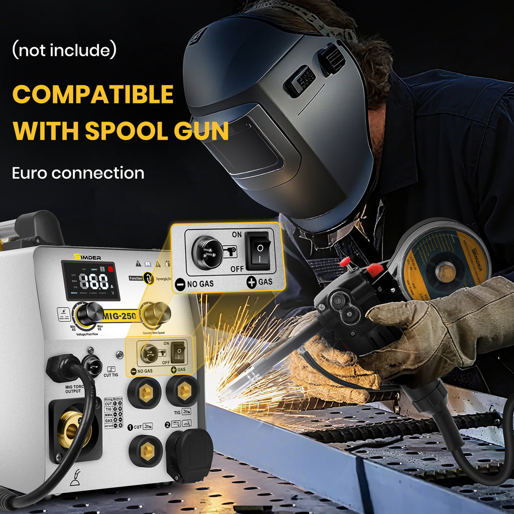 Plasma Cutter Welder MIG Welder Combo 6in1 with 65Pcs PT31 Plasma Cutting Torch Consumable, Gas MIG/Flux Core MIG/Spool Gun/Lift TIG/Stick/Plasma Cutting 110v/220v Aluminum MIG Welder Machine with Complete Welding Accessories