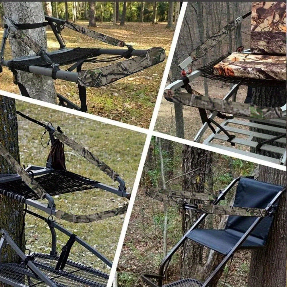 4pcs Camouflage Rubber Tree Stand Rail Pads, Durable & Easy to Install, for Deer Hunting Treestands, Ladder & Climbing Tripod Stands, Outdoor Hunting Gear | Blendable Environment | Cushioned Rail Pads, Bows for Deer Hunting