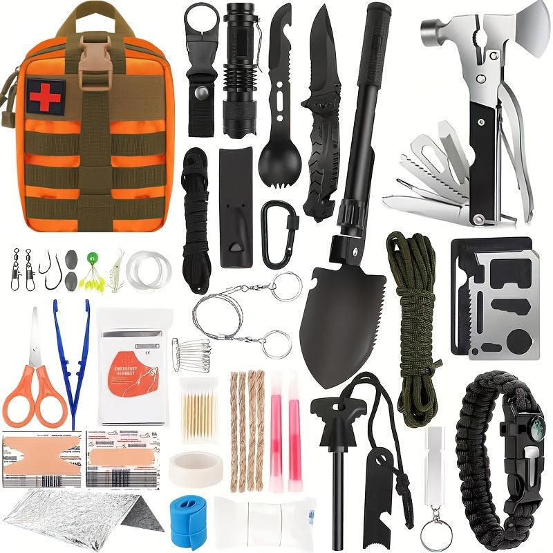 20pcs Insulation Blankets, 158pcs Of Professional Survival Equipment, Used For Emergency Situations, Hiking, Outdoor Activities, And Disaster Preparedness Survival Equipment, Life-saving Kits, And First Aid Kits