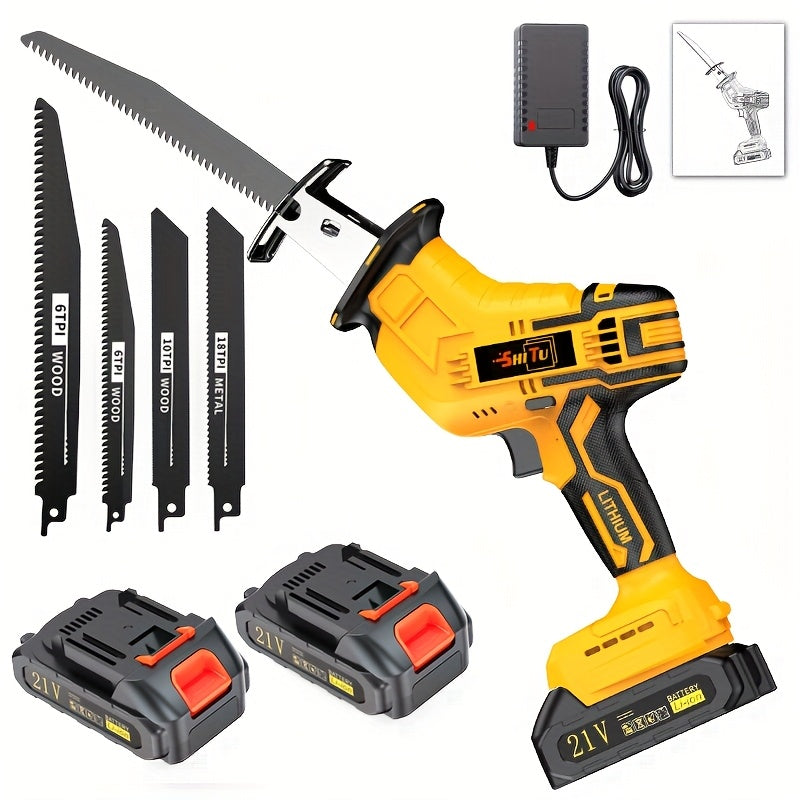 Lithium Electronics, Electric Cordless Saw, Cordless Saw Blade, Cordless Reciprocating Saw, Suitable For Home And Outdoor Use, Suitable For Electric Reciprocating Saw, Cutting Trees, PVC, Thin Wood Boards And Soft Metal Wood.