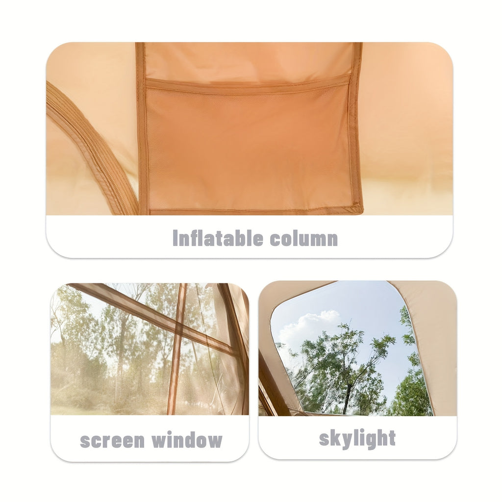 Inflatable camping tent large family camping tents instant glamping tent 4 season windproof outdoor blow up tent fishing party