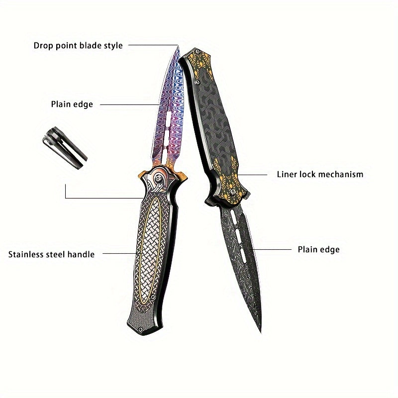 Noble high hardness carry a color fan pocket knife collection folding knife ultra-sharp portable knife one multi-functional household fruit knife