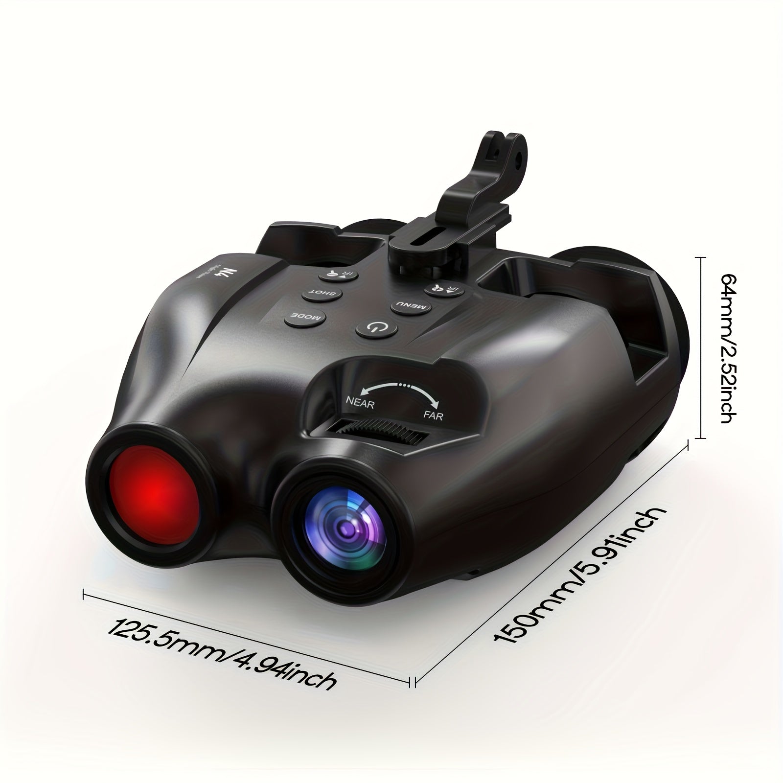 GTMEDIA N4 5x Zoom Night Vision Binoculars with 850nm IR & 1080P HD Recording - Compact Design for Hunting, Wildlife Observation, USB Rechargeable, 28mm Objective Lens, Center Focus, Durable Plastic Construction, Includes 32G