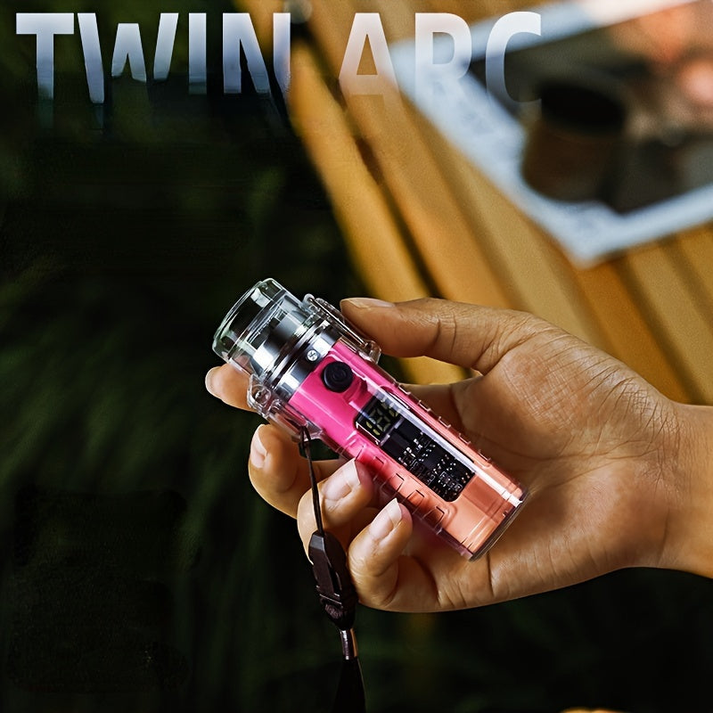 Rechargeable Electric Lighter - LED Intelligent Compass, Double Arc Flameless Fire, USB Powered, Portable, Water-Resistant, LED Flashlight, Exquisite Gift for Outdoor Enthusiasts, Men and Women, Perfect for Survival, Camping,