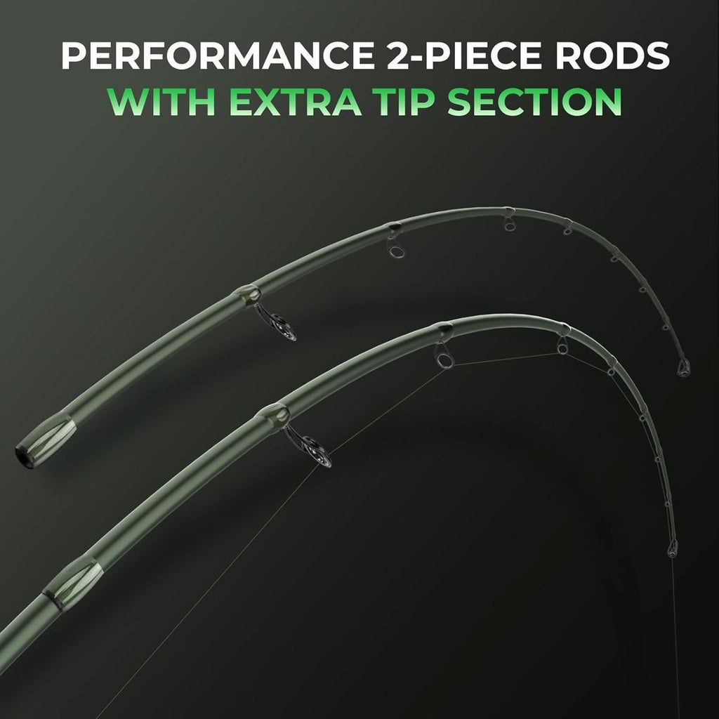 KastKing Spartacus II Twin-Tip Fishing Rod and Reel Combo, Spinning & Casting Combo, Fishing Poles and Reels Combo, KastFlex IM6 Graphite Blanks, 2pcs Rods with Extra Tip, Fishing Rod Cover, Mini Fishing Rod, Freshwater Fishi