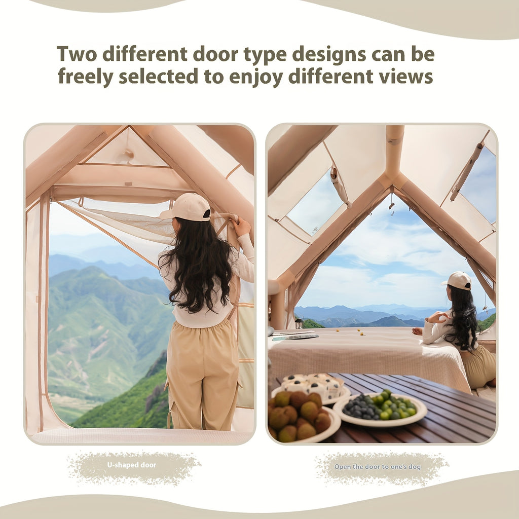 Inflatable camping tent large family camping tents instant glamping tent 4 season windproof outdoor blow up tent fishing party