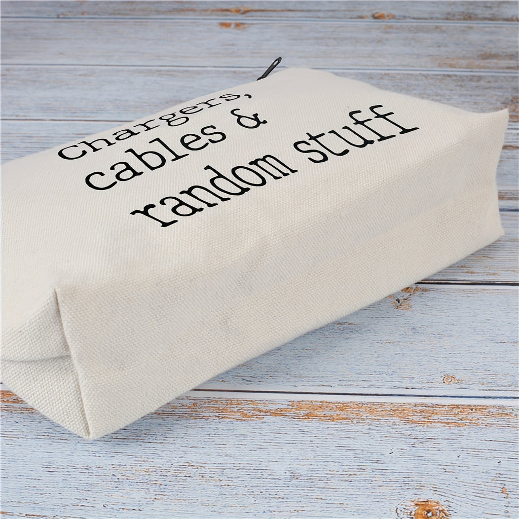 Polyester Cable Organizer Bag for Chargers, Cables, and Random Accessories – Portable Storage Pouch for Electronics Essentials, Ideal for Travel and Gift Giving