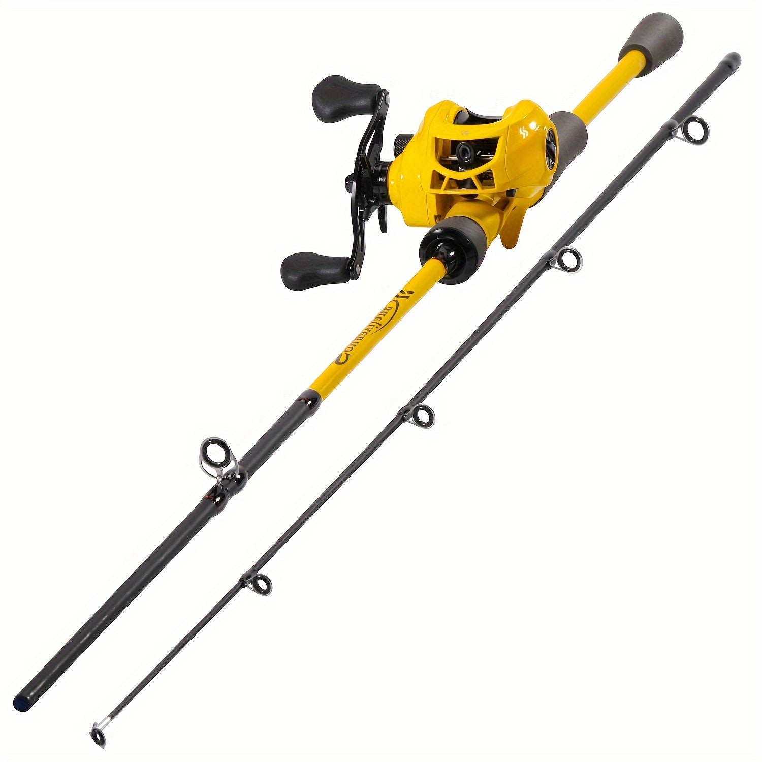 Sougayilang Baitcaster Combo, 2 Pieces Fishing Poles With 7.1:1 Gear Ratio Comfort EVA Grip Handle Reel Baitcasting Fishing Combo