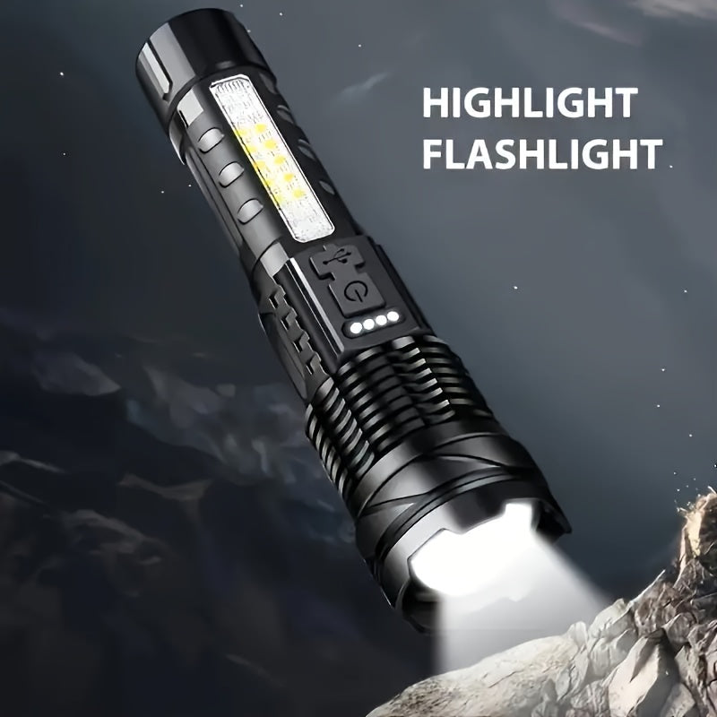 [1pc Super Powerful Torch Light] Super Powerful Rechargeable Torch Flood Light | 1pc for Outdoor Camping, Fishing, Hunting, Climbing, Adventure Emergency | Christmas Gift