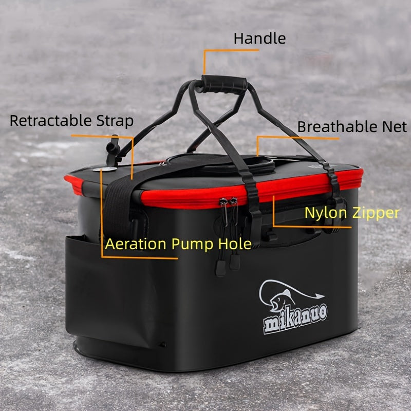 Large Volume No Pump Portable EVA Fishing Bag, Collapsible Live Fish Box, Multi-Functional Folding Camping Water Container Pan Basin, Fishing Tackle Storage