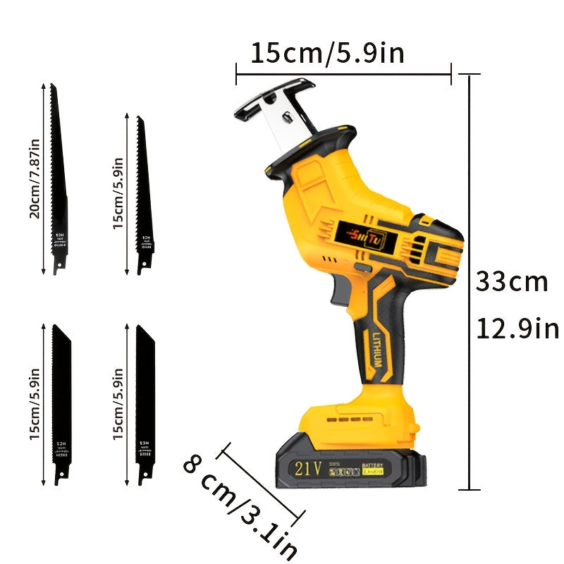Lithium Electronics, Electric Cordless Saw, Cordless Saw Blade, Cordless Reciprocating Saw, Suitable For Home And Outdoor Use, Suitable For Electric Reciprocating Saw, Cutting Trees, PVC, Thin Wood Boards And Soft Metal Wood.