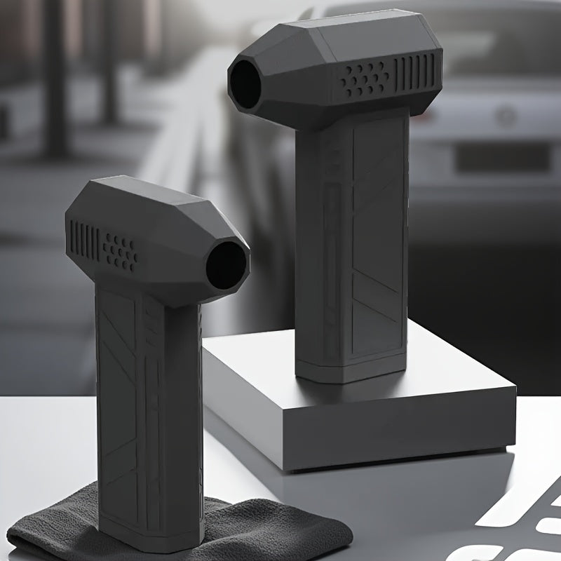 1pc Black Rechargeable Portable Turbojet Fan With Powerful Blower, Equipped With High-speed Air Duct Fan, Ultra-Powerful High-Speed Air Blower - Mini Turbo Jet Fan For Quick Dust Removal - Perfect For Cars, Home & Electronics