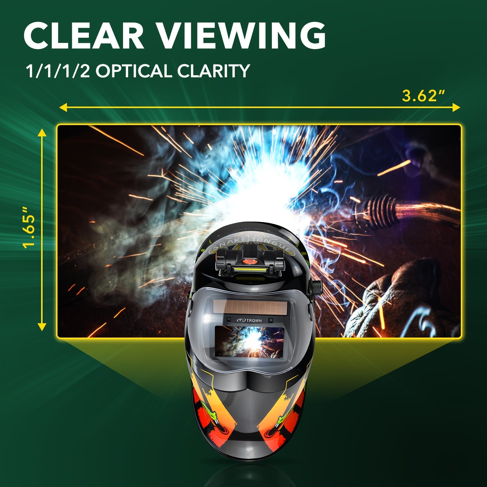 Welding Helmet Auto Darkening Welding Hood With Light True Color 1/1/1/2 Top Optical Clarity Wide Shade 9-13 Welder Helmet Welding Mask With Grinding