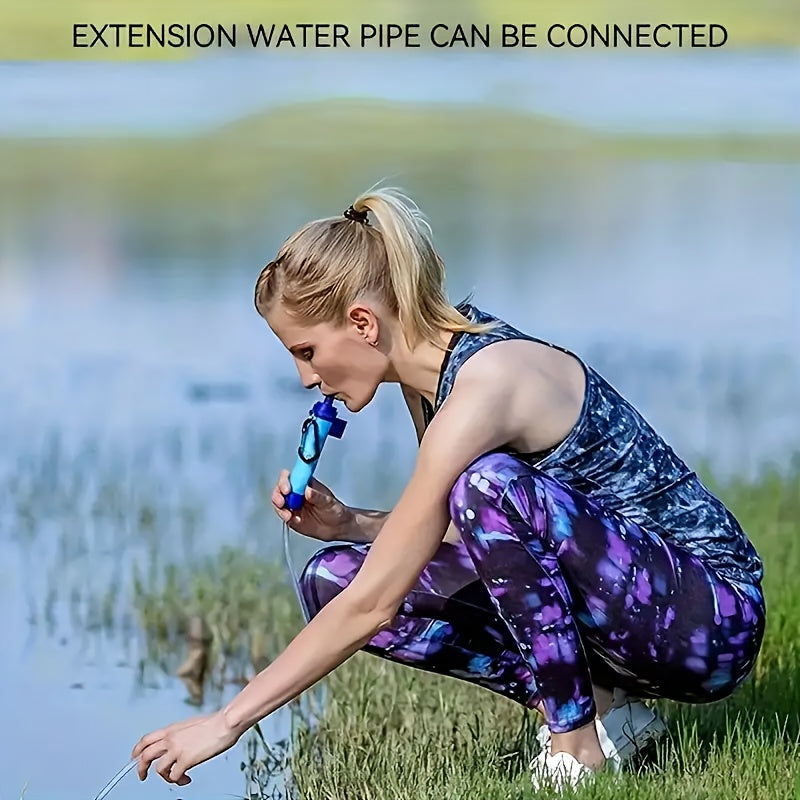 Outdoor Water Filter Personal Water Filtration Straw Emergency Survival Gear Water Purifier For Camping Hiking Climbing Backpacking