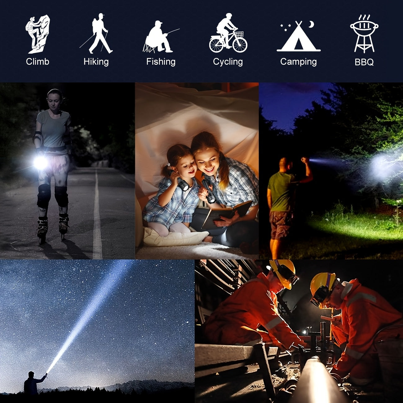 High Lumens Rechargeable LED Flashlights Ultra-Bright Flashlights 3 Modes Flash Light Tactical Accessories, Zoomable Torch, Handheld Power Display Flashlight for Outdoor Camping Fishing Survival Hunting Gear And Equipment Loc