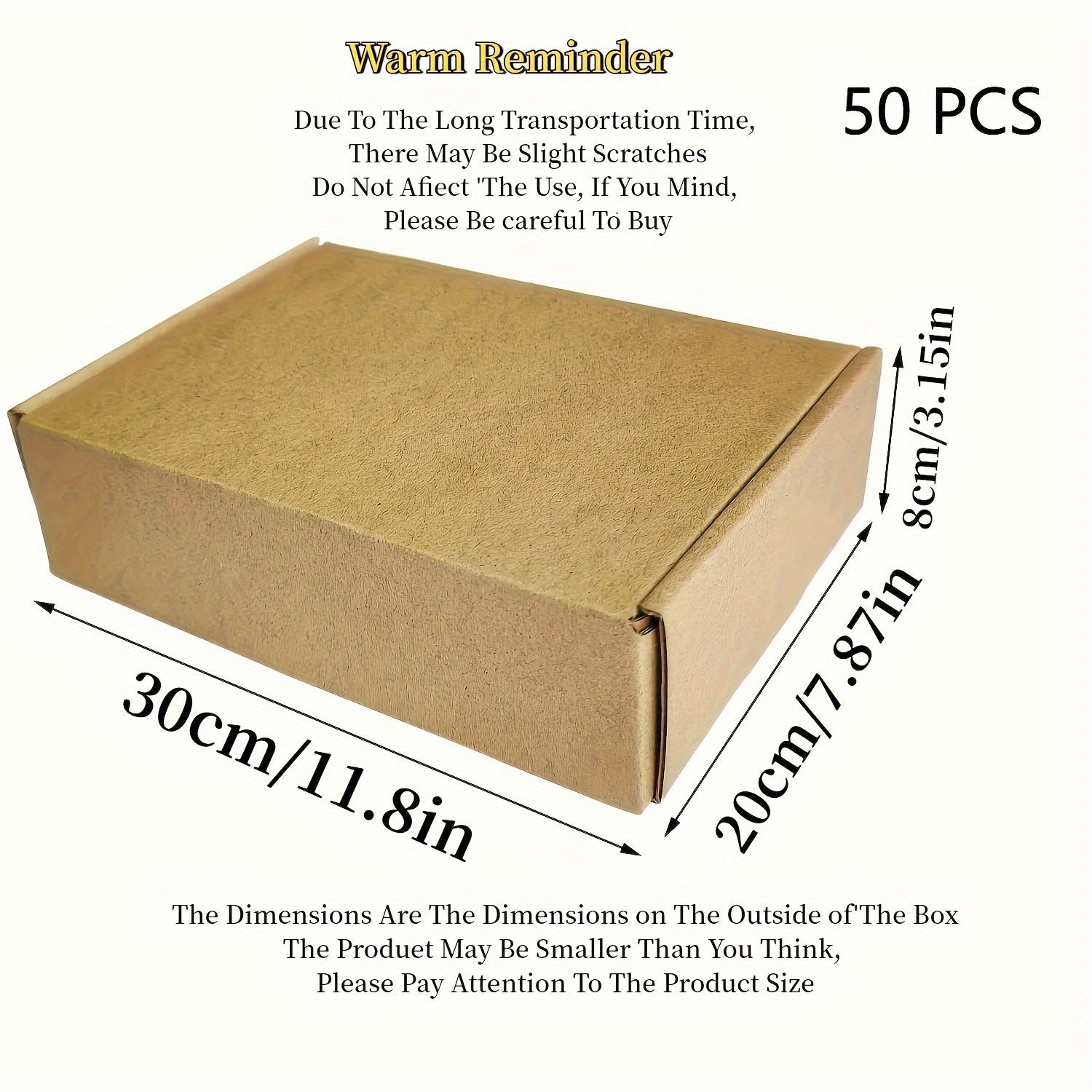 50pcs Brown Corrugated Mailer Boxes, 5.91x3.94x1.57inch, Triple Layer Extra Hard, Lid Included for Shipping Crafts, Electronics, Fragile Items - No Odor, Ideal for Small Businesses and Gift Packaging, Shipping Supplies | Neut