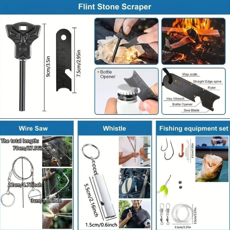 20pcs Insulation Blankets, 158pcs Of Professional Survival Equipment, Used For Emergency Situations, Hiking, Outdoor Activities, And Disaster Preparedness Survival Equipment, Life-saving Kits, And First Aid Kits