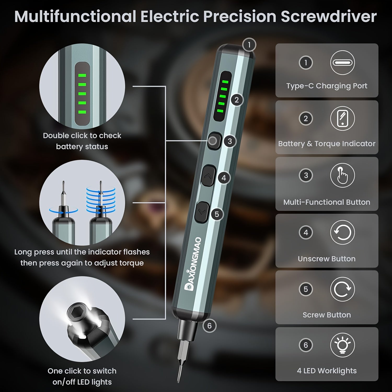 Electric Screwdriver, 70-in-1 Screwdriver Set, Mini Electric Screw, Precision Screwdriver Set, Rechargeable Portable Repair Tool Kit For Electronics Laptops, Glasses, Clocks