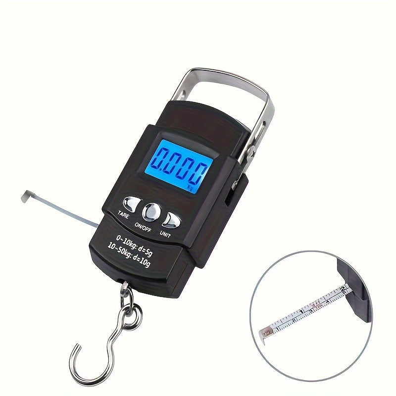 Electronic Portable Hand Scale, Mini Luggage Scale With Ruler, Fishing Bag Scale