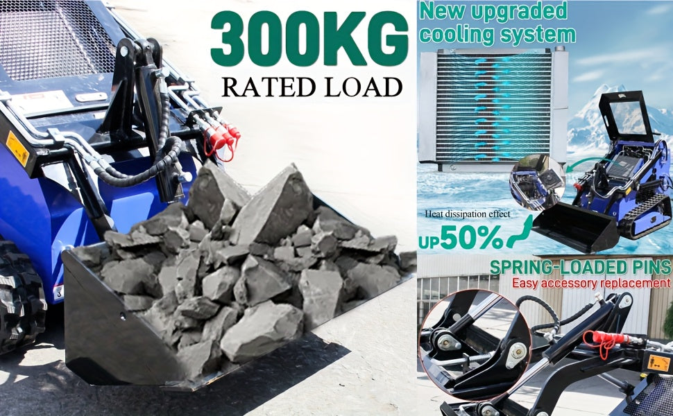 Free Shipping 23HP Stand-On Skid Steer Loader with Dual Bars, Radiator, Two Attachments, Tracks, EPA Engine for Tough Terrain and Garden Maintenance - Digger US Warehouse, Agricultural Machinery, Construction Equipment, Rugge