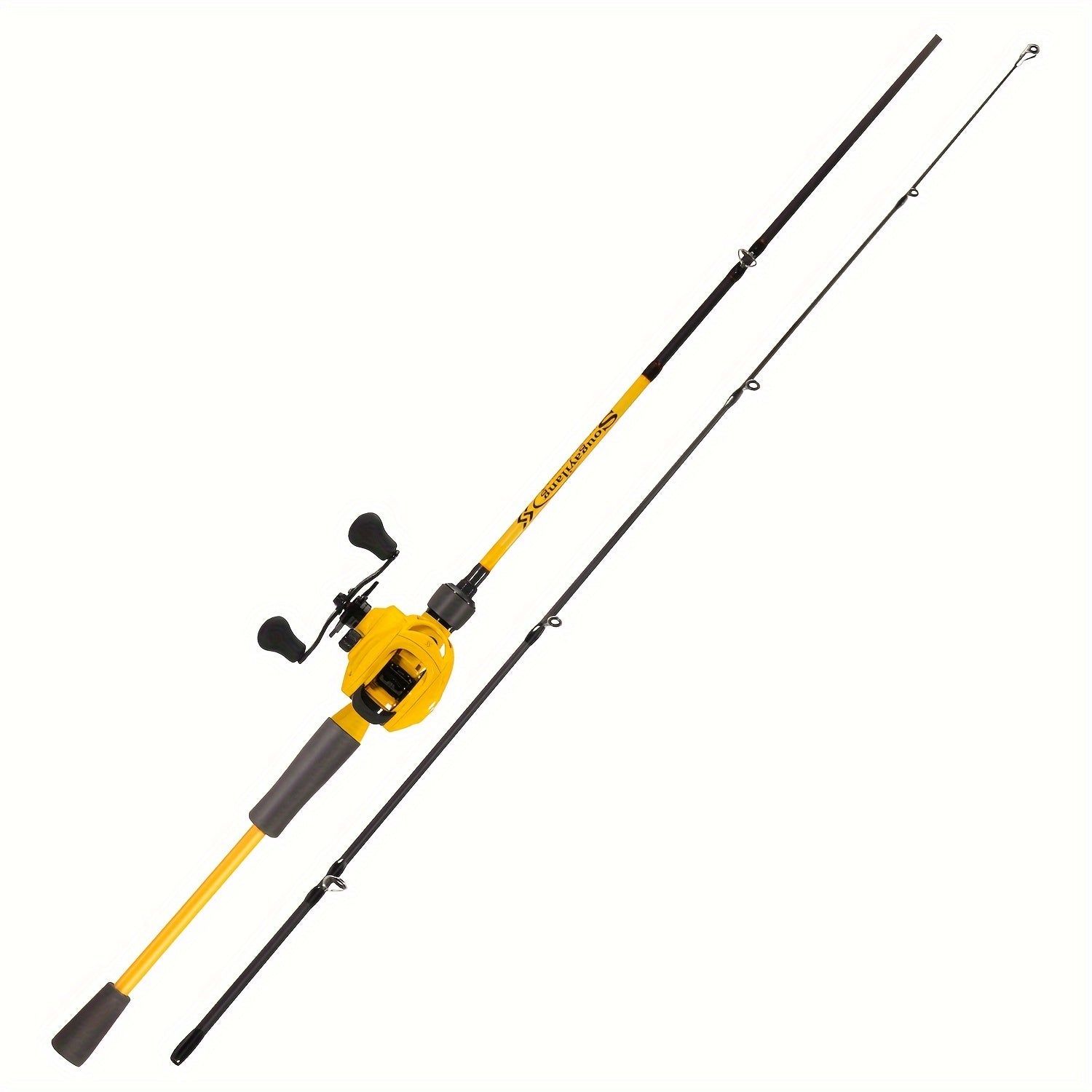 Sougayilang Baitcaster Combo, 2 Pieces Fishing Poles With 7.1:1 Gear Ratio Comfort EVA Grip Handle Reel Baitcasting Fishing Combo