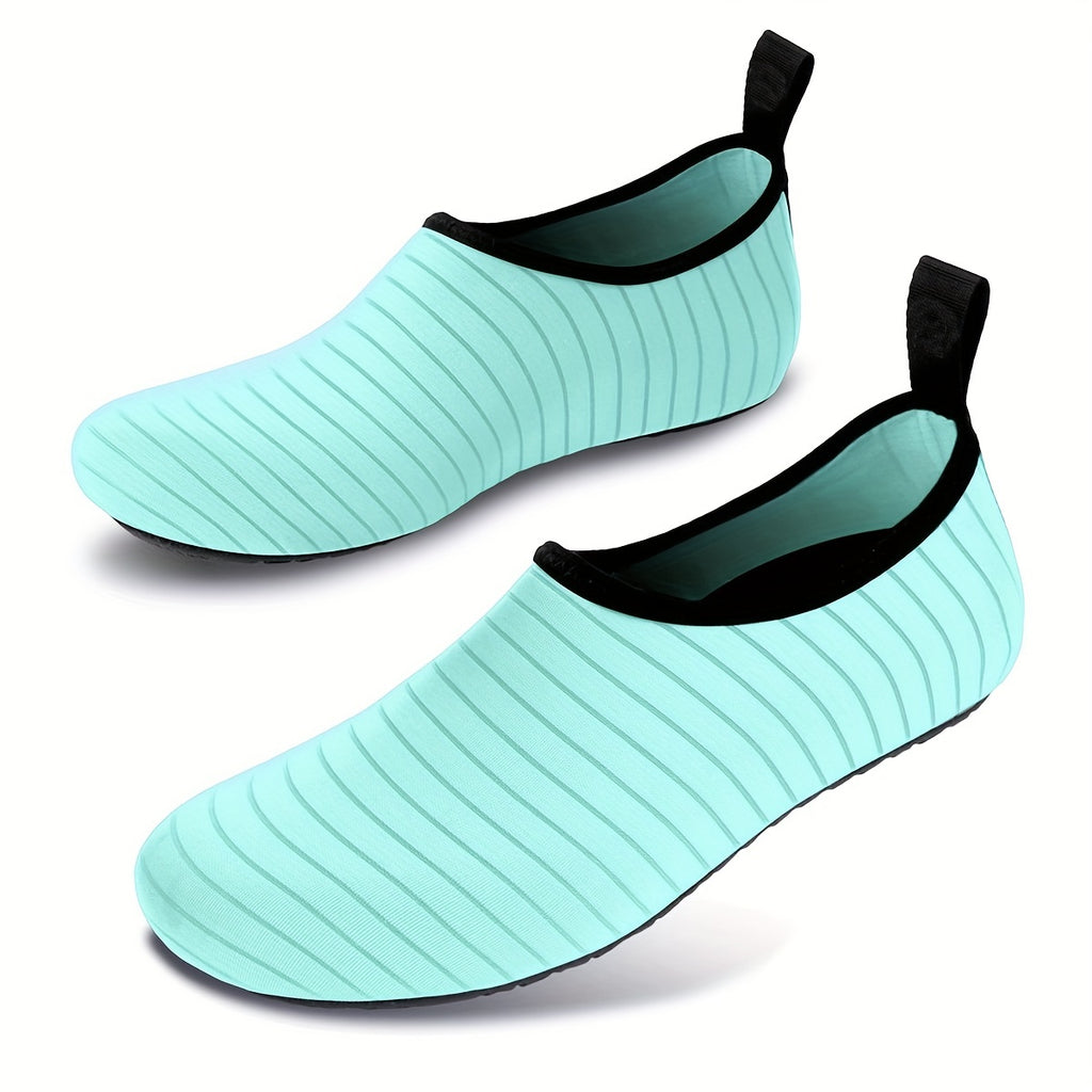 [Water Socks] Women's Water Socks, Solid Stripes Beach Creek Shoes, Casual Flat Slip-on Outdoor Sports Shoes For Swimming Surfing Boating Fishing