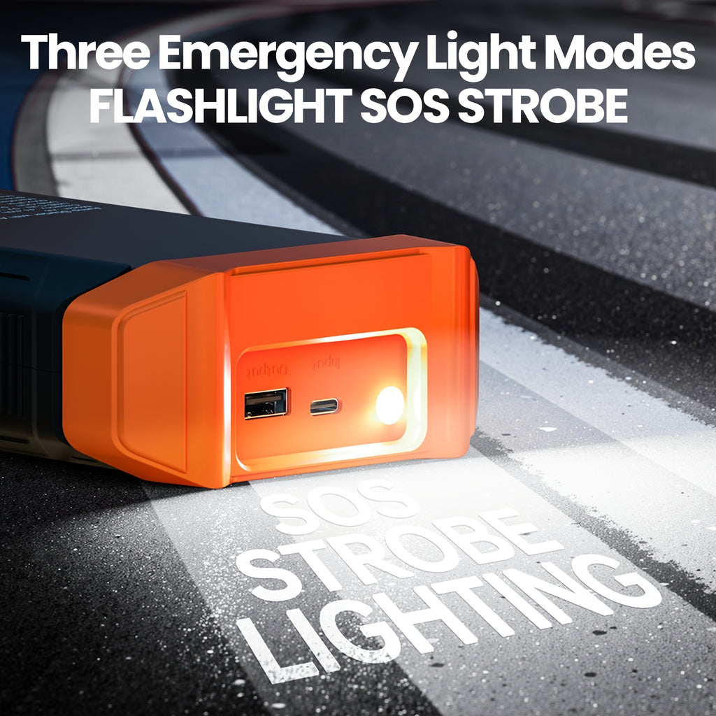 HPBS 5000A Portable Car Jump Starter with Air Compressor- 12V Battery Booster with 150 PSI Tire Inflator Air Pump for 12V Vehicles(Up to 2.11gal Gas And 1.72gal Diesel Engines), Car Jump Box with LED Light, Fast Charging USB