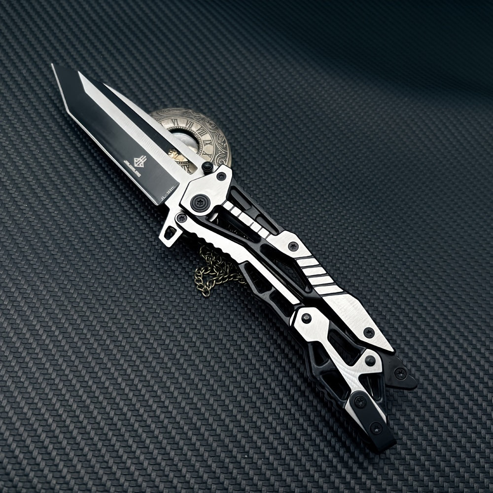 8.3 Inch Mechanical Style Folding Knife Cool Pocket Knife With Clip - Kinematic Pivot Action Tactical EDC Folding Knives For Outdoor Survival, Camping, Hiking, Hunting, Gifts For Men