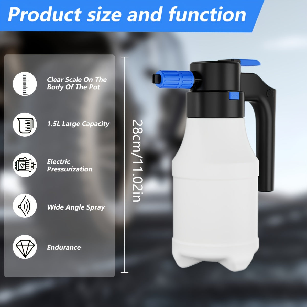 1.5L Electric Car Foam Sprayer - USB Rechargeable Handheld Foam Gun with Ergonomic Handle, Adjustable Spray Nozzle & Portable Design for Car Washing, RV, Motorcycle, Boat, and Vehicle Cleaning, Car Wash Foam Gun, Vehicle Clea