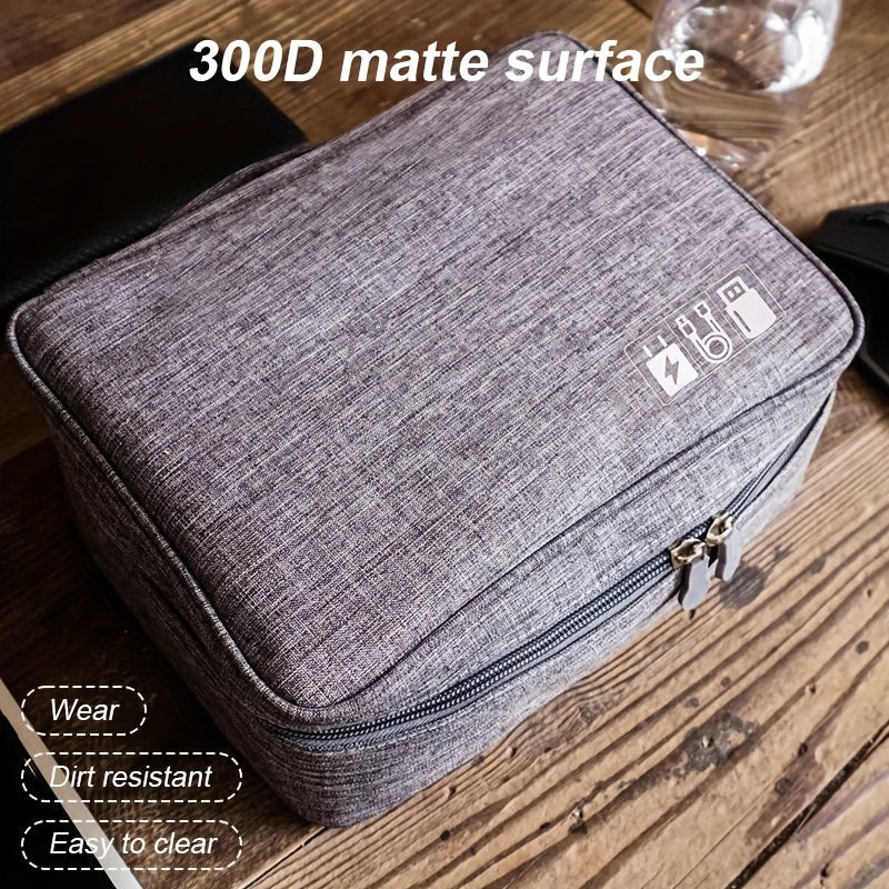 Electronics Organizer Travel Case, Water Resistant Cable Organizer Bag for Travel Essentials, Tech Gifts for Men, Storage Bag as Accessories for Phone, Cord, iPad