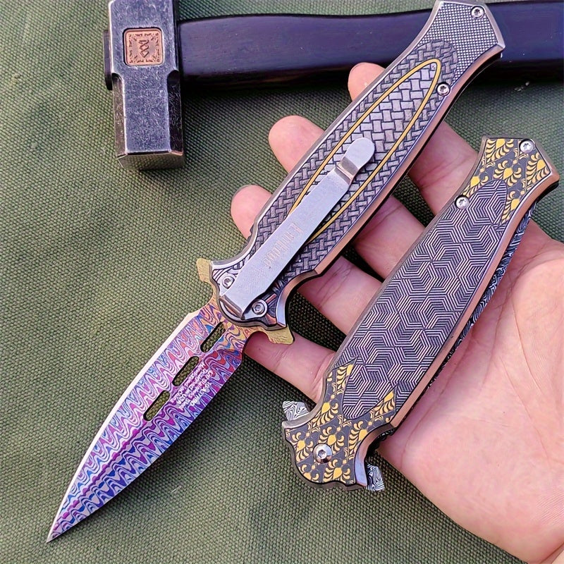 Noble high hardness carry a color fan pocket knife collection folding knife ultra-sharp portable knife one multi-functional household fruit knife