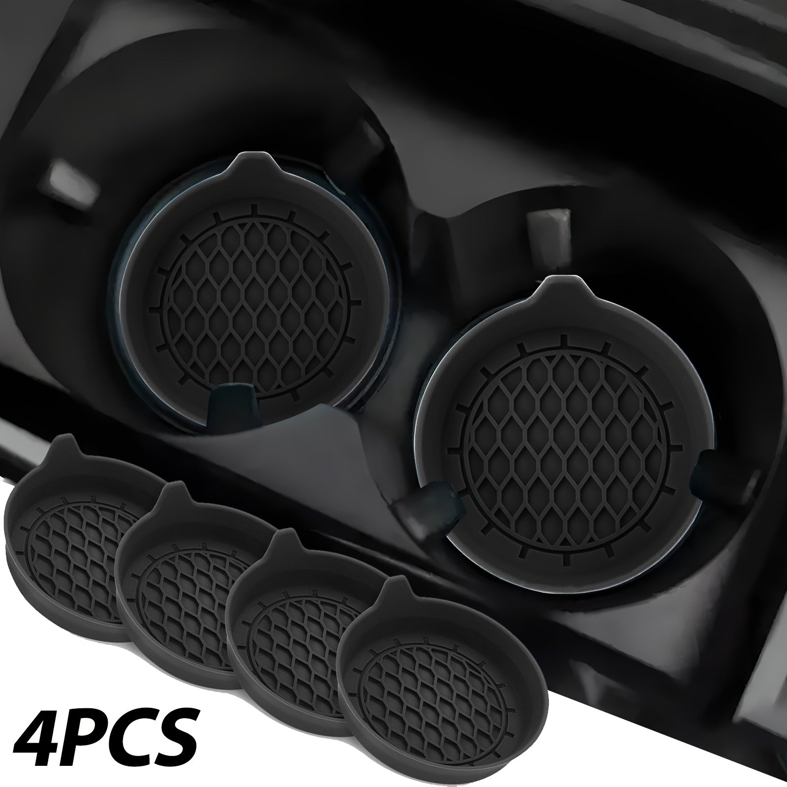 Car Cup Holder Coaster, Silicone Cup Holder Insert, Universal Non-Slip Cup Holders, Car Accessories Interior for Women And for Man 4 Pack Gray