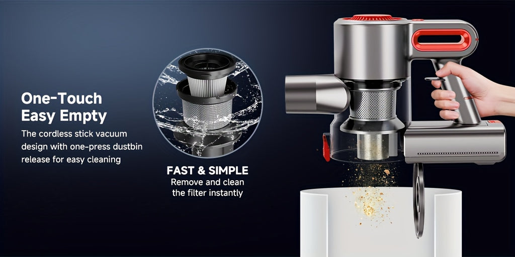 55-70 KPA Lightweight Vacuum Cleaner with Upgraded Green LED, Anti-tangle Brush, Removable Battery, Multiple Suction Levels, Up to 45 Minutes Of Battery Life, Women's Car Accessories, Vacuum Cleaner for Carpets, Pet Hair, And