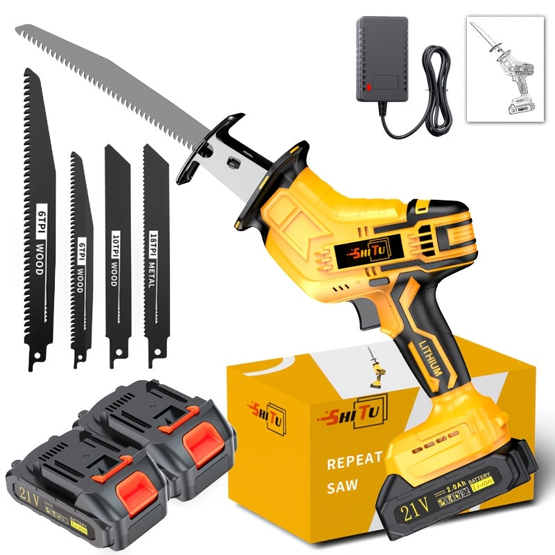 Lithium Electronics, Electric Cordless Saw, Cordless Saw Blade, Cordless Reciprocating Saw, Suitable For Home And Outdoor Use, Suitable For Electric Reciprocating Saw, Cutting Trees, PVC, Thin Wood Boards And Soft Metal Wood.