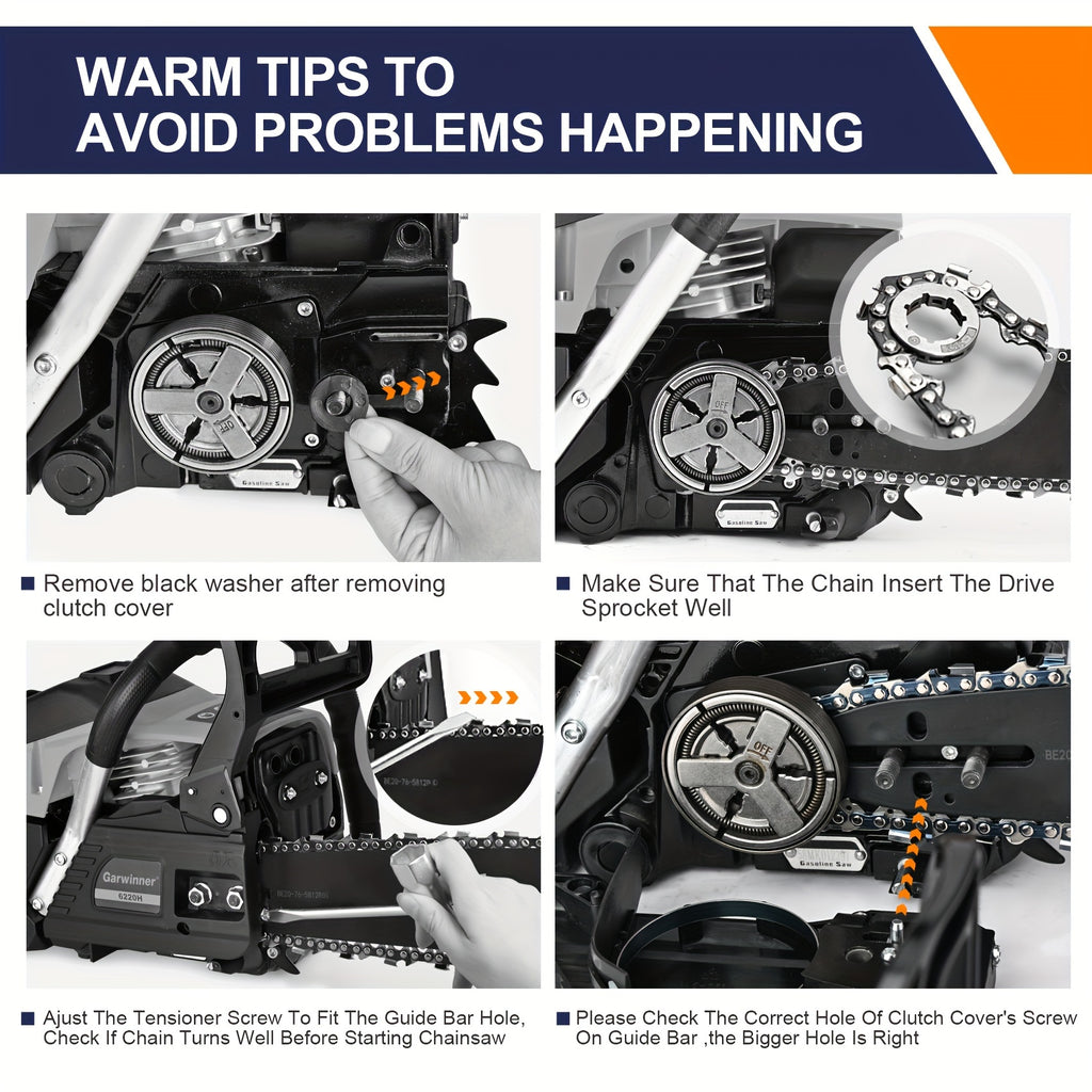 Gas Chainsaw 20 Inch 62CC 2-Stroke Cordless Chainsaw For Farm/Garden/Ranch/Wood