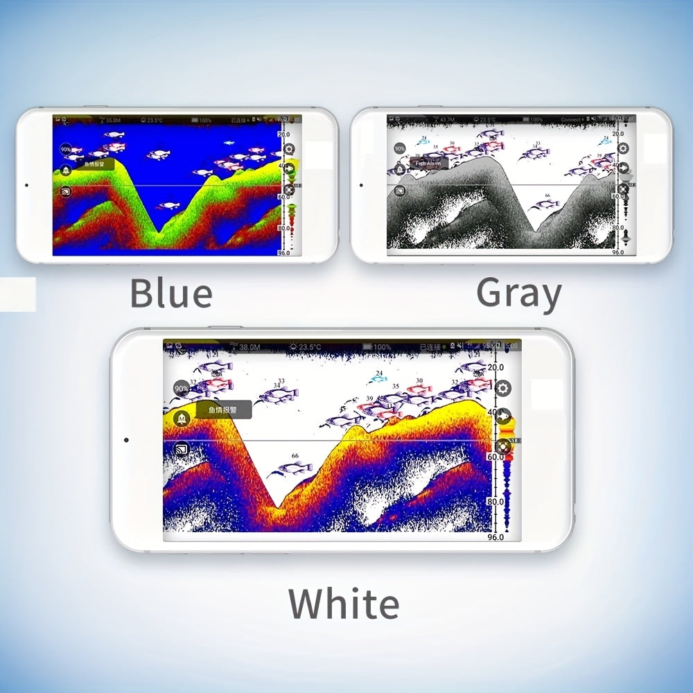 JOYLOG Smart Sounder Fishing Gauge with Wireless, Rechargeable Battery & LCD Display - White Boat Safety Device for Freshwater Anglers, Easy-to-Use Fish Locator with Color-Coded Scale, Durable Design, Angler Essentials, Compa