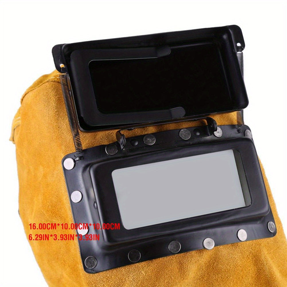 Welding Helmet with Open Lens, Leather Welder Hood Welding Helmet, Heat Resistant Breathable Welding Helmet, Comfortable To Wear
