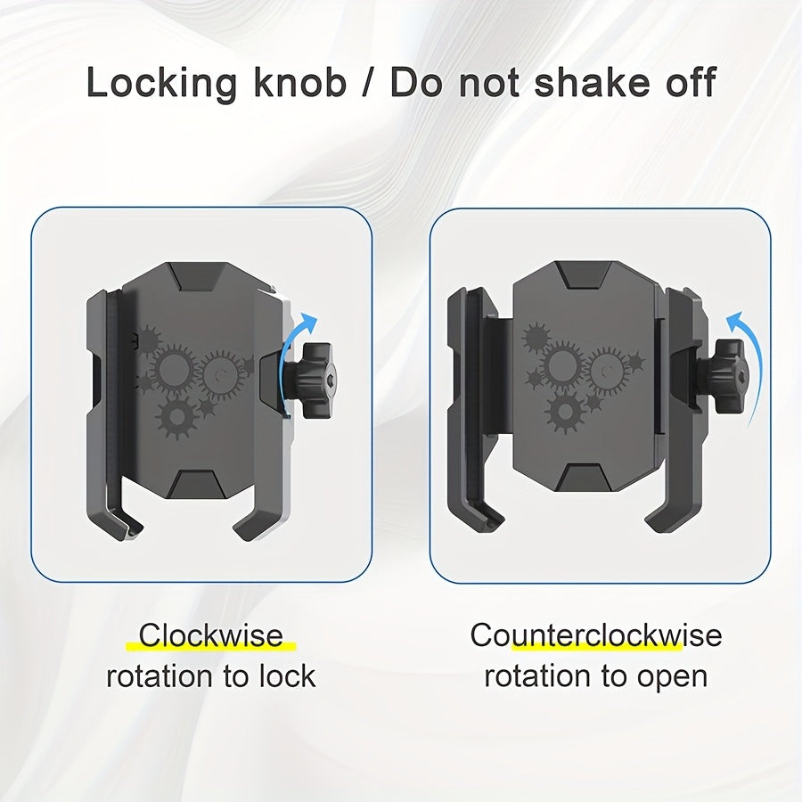 LRBH Aluminum Alloy Car Phone Mount with Adjustable Suction Cup & Metal Clamp Arm, 360° Rotatable Strong Grip for Video Recording, Vlog Shooting, Hands-Free Car Accessories, Car Phone Holder Mount, Geometric Pattern Design,